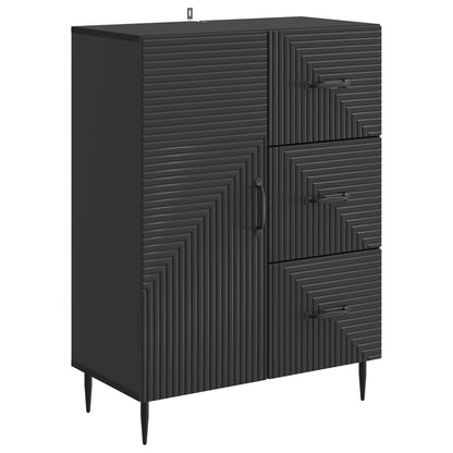 Sideboard med låda Svart 66 x 34,5 x 89,5 cm Konstruerat trä