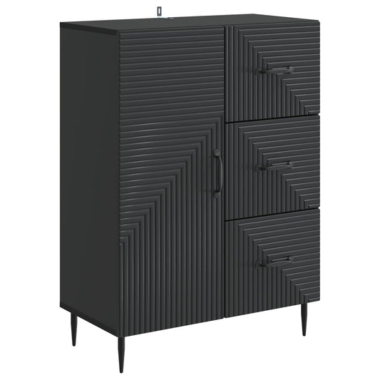 Sideboard med låda Svart 66 x 34,5 x 89,5 cm Konstruerat trä
