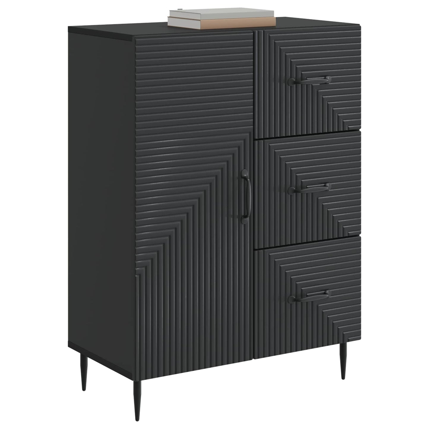 Sideboard med låda Svart 66 x 34,5 x 89,5 cm Konstruerat trä