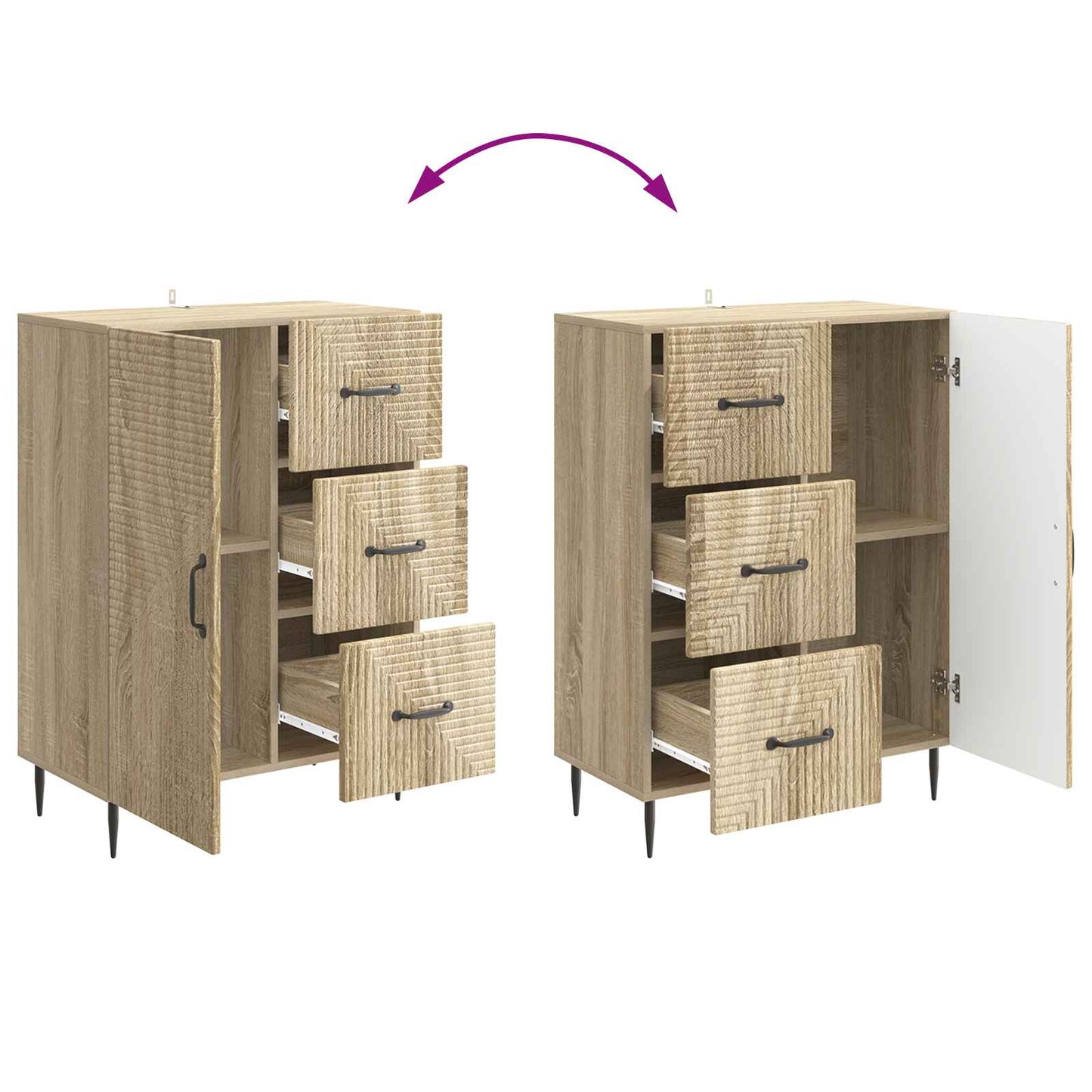Sideboard Sonoma-ek 66 x 34,5 x 89,5 cm Konstruerat trä