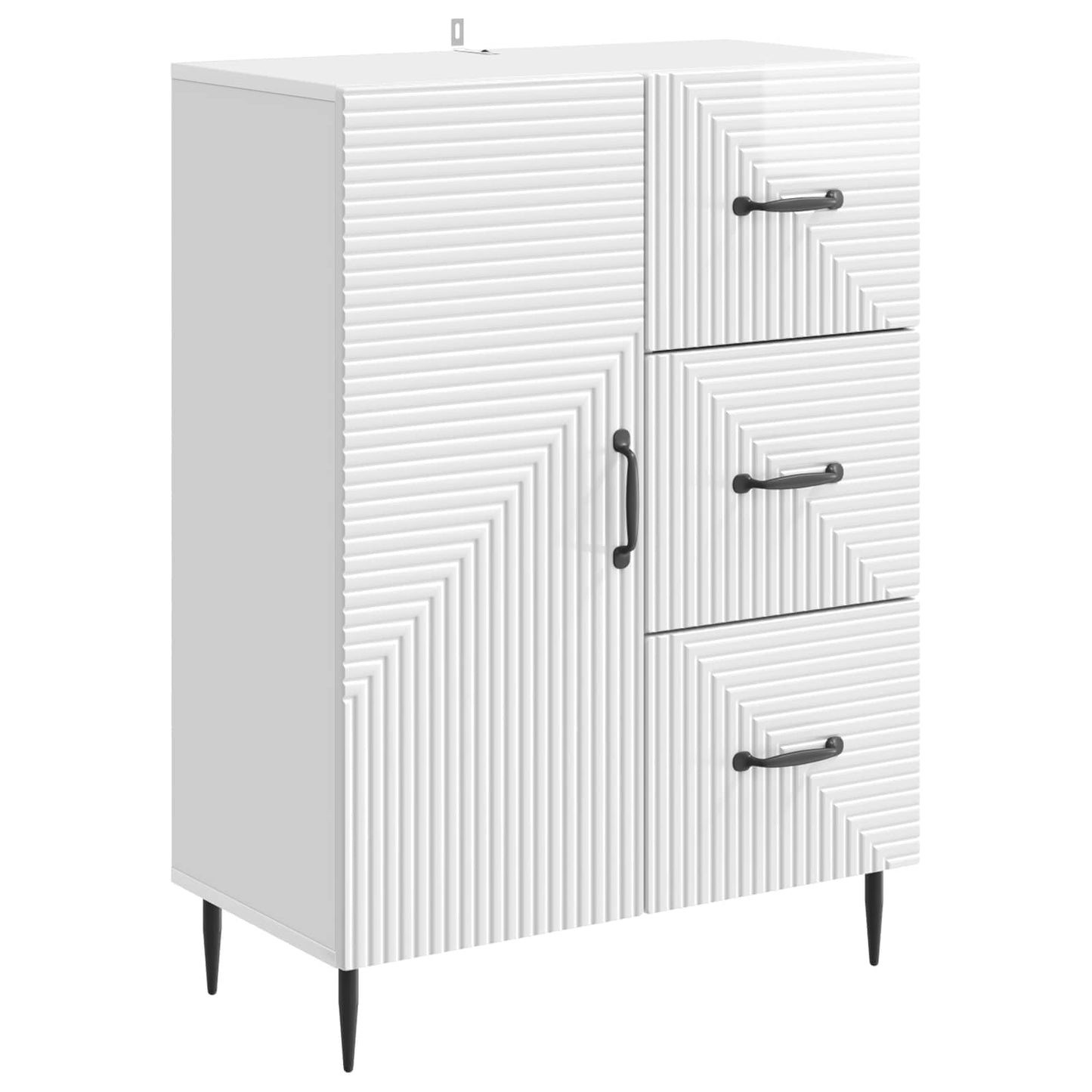 Sideboard Vit högglans 66 x 34,5 x 89,5 cm Konstruerat trä
