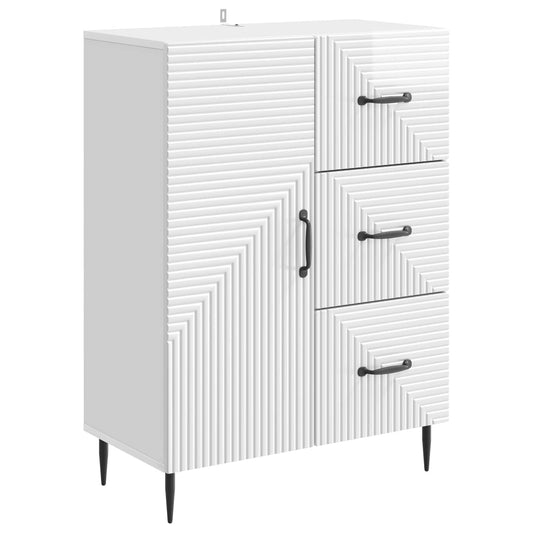 Sideboard Vit högglans 66 x 34,5 x 89,5 cm Konstruerat trä