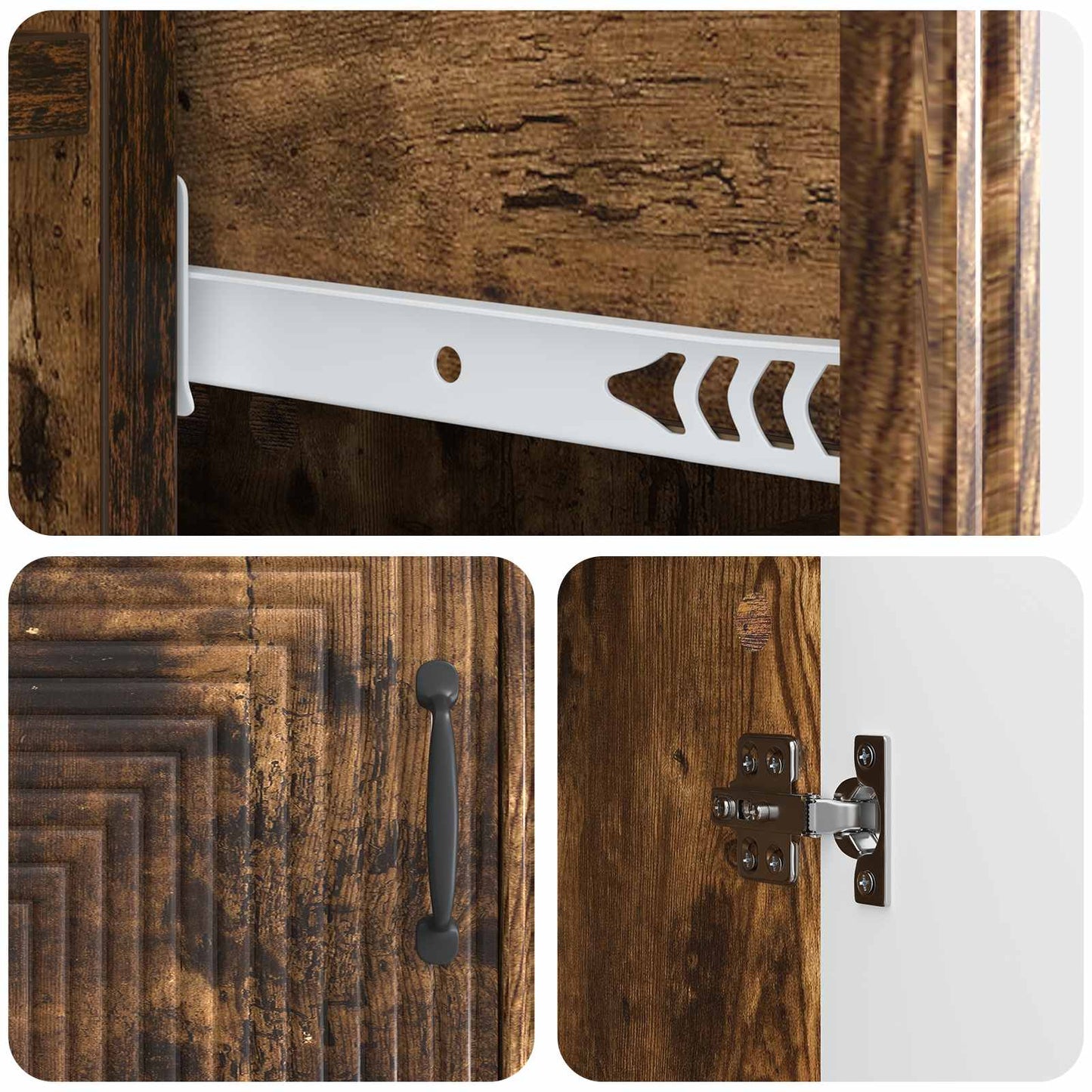 Sideboard med låda Rökt ek 66 x 34,5 x 89,5 cm Konstruerat trä