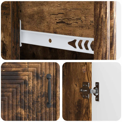Sideboard med låda Rökt ek 66 x 34,5 x 89,5 cm Konstruerat trä