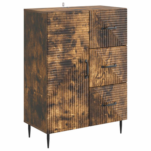 Sideboard med låda Rökt ek 66 x 34,5 x 89,5 cm Konstruerat trä