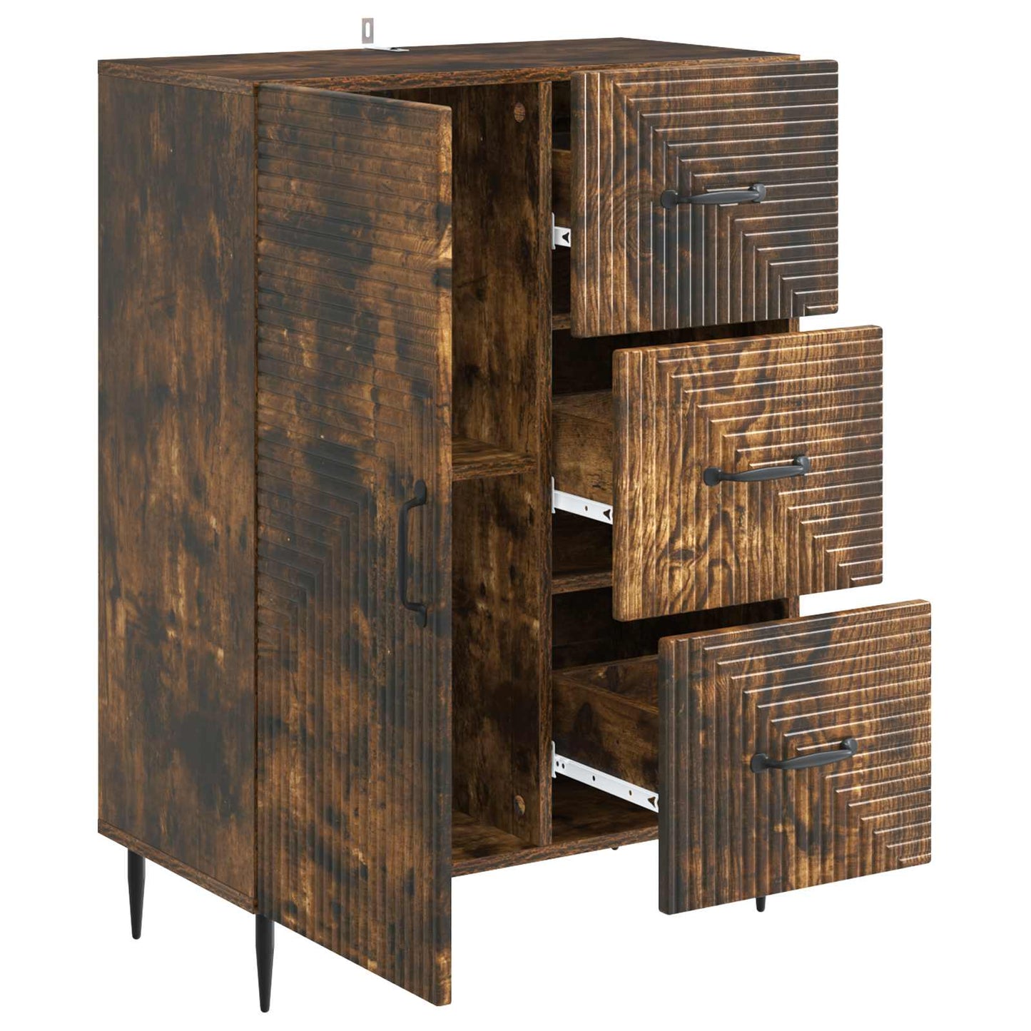 Sideboard med låda Rökt ek 66 x 34,5 x 89,5 cm Konstruerat trä