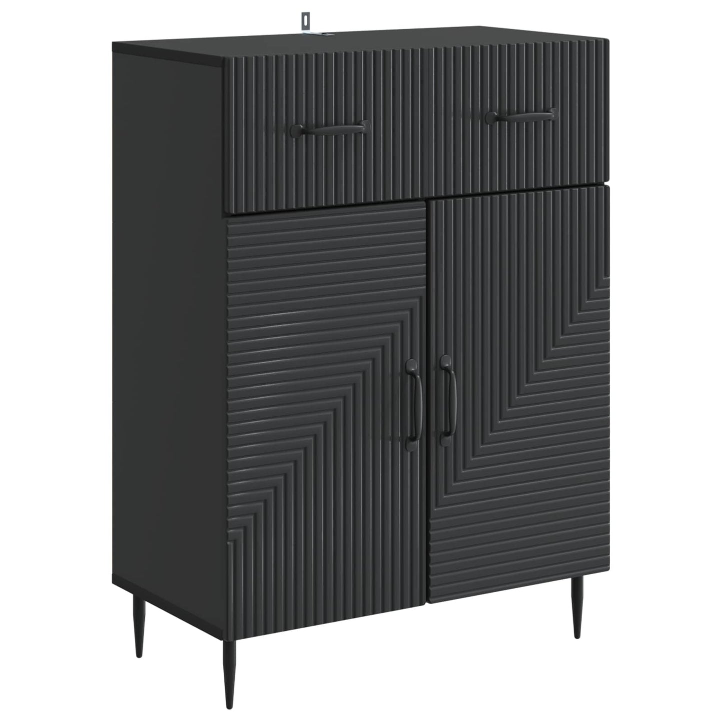 Sideboard med låda Svart 66 x 34,5 x 89,5 cm Konstruerat trä