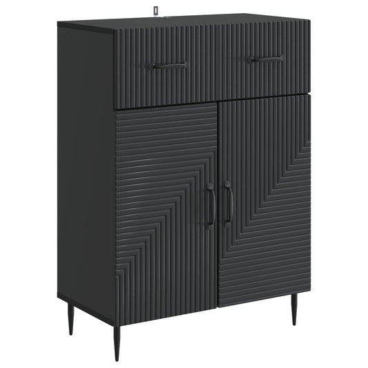 Sideboard med låda Svart 66 x 34,5 x 89,5 cm Konstruerat trä