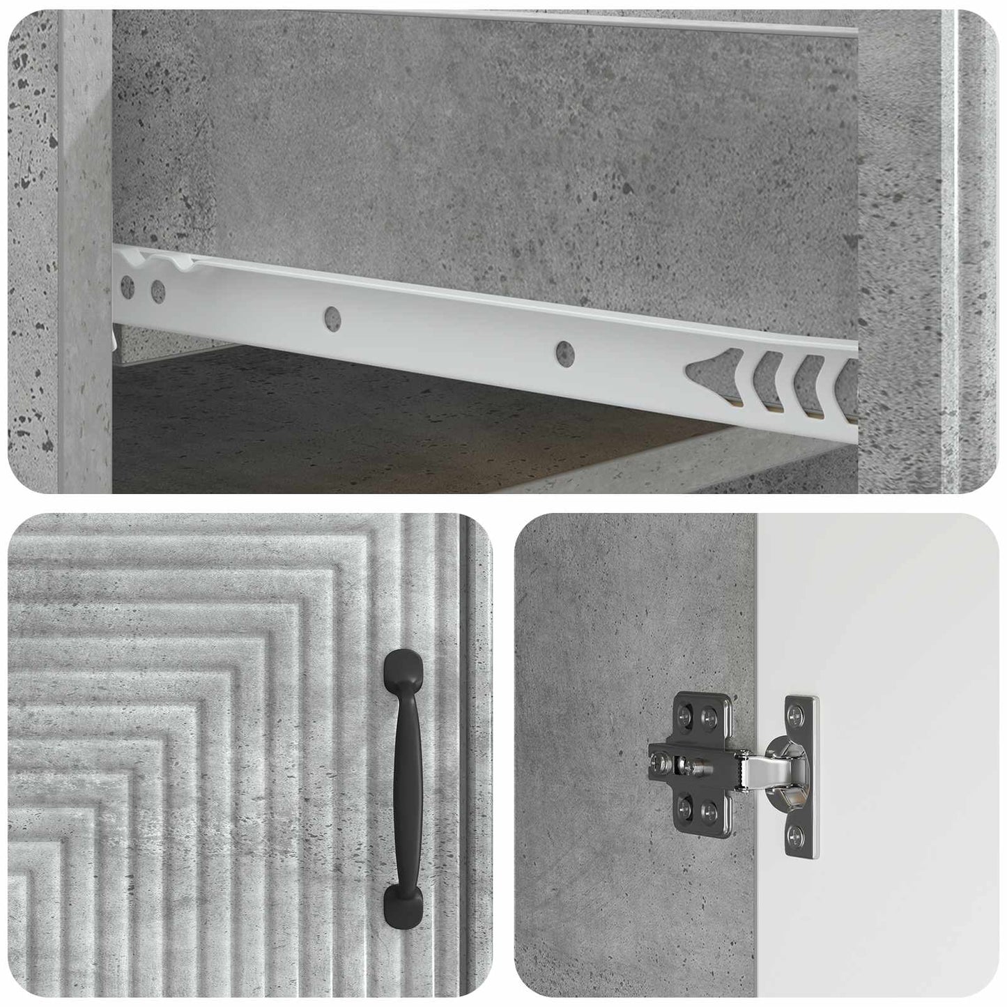 Sideboard Betonggrå 66 x 34,5 x 89,5 cm Konstruerat trä