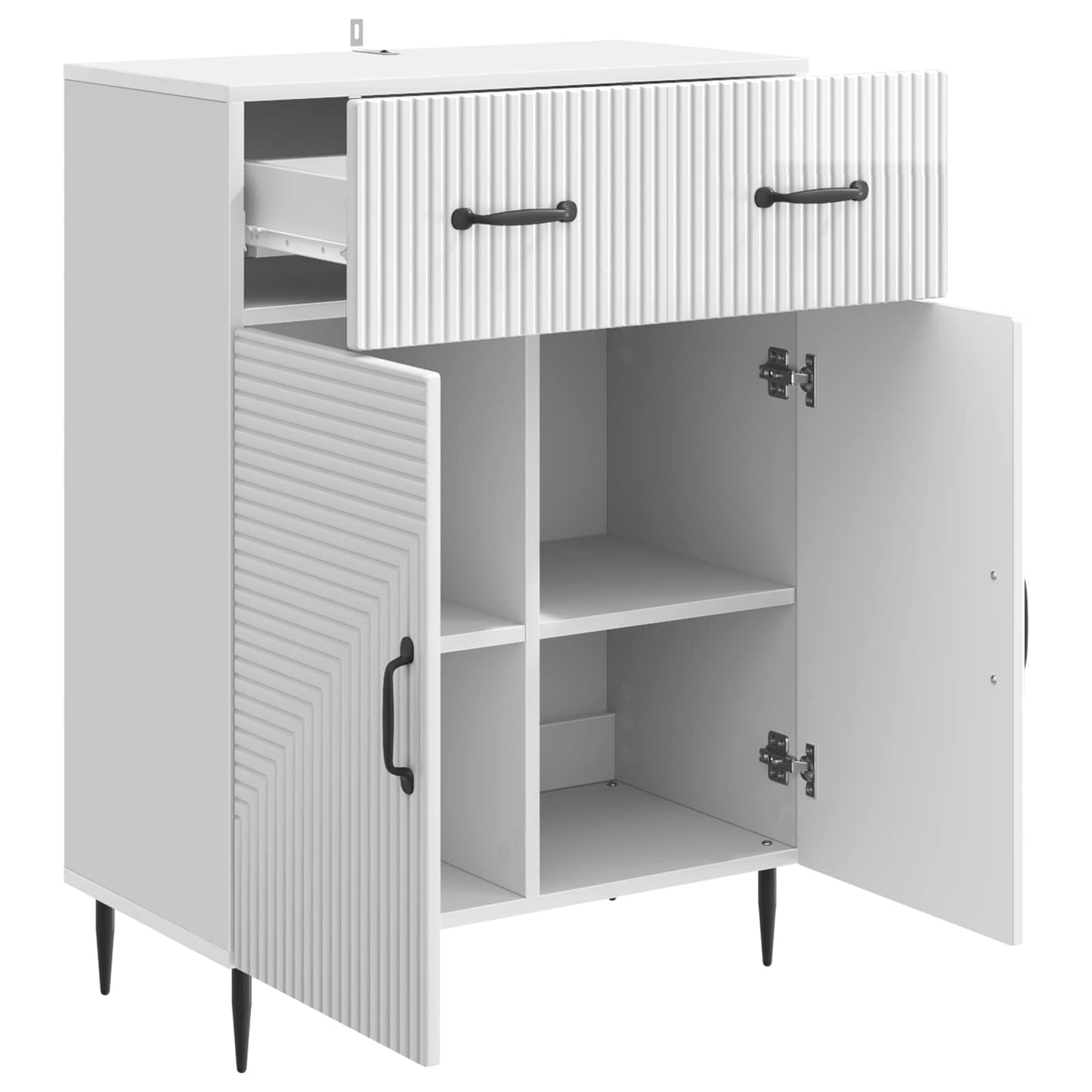 Sideboard Vit högglans 66 x 34,5 x 89,5 cm Konstruerat trä