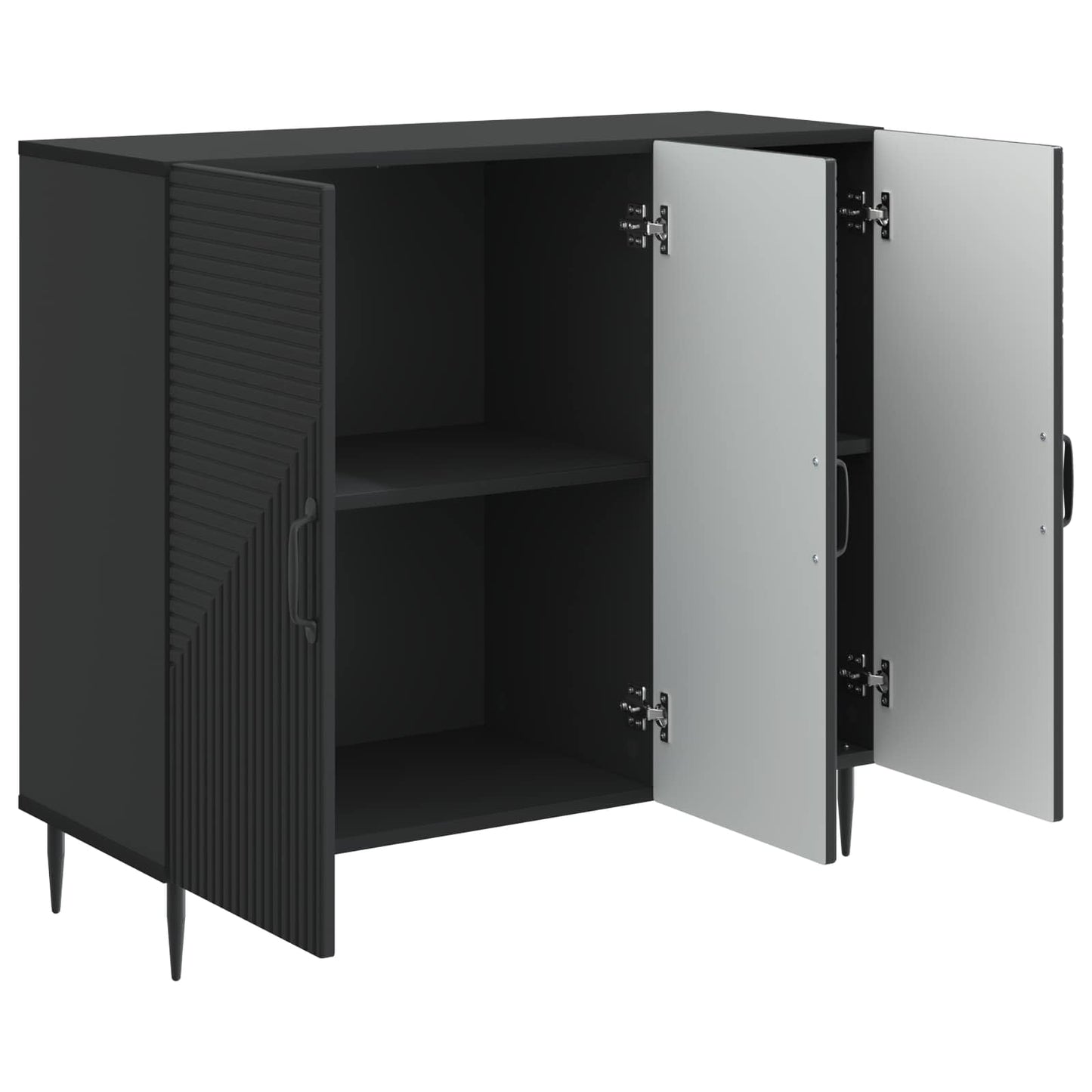 Sideboard Svart 89 x 34,5 x 80 cm Konstruerat trä