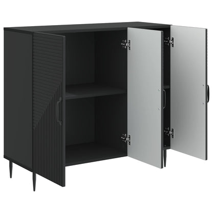 Sideboard Svart 89 x 34,5 x 80 cm Konstruerat trä