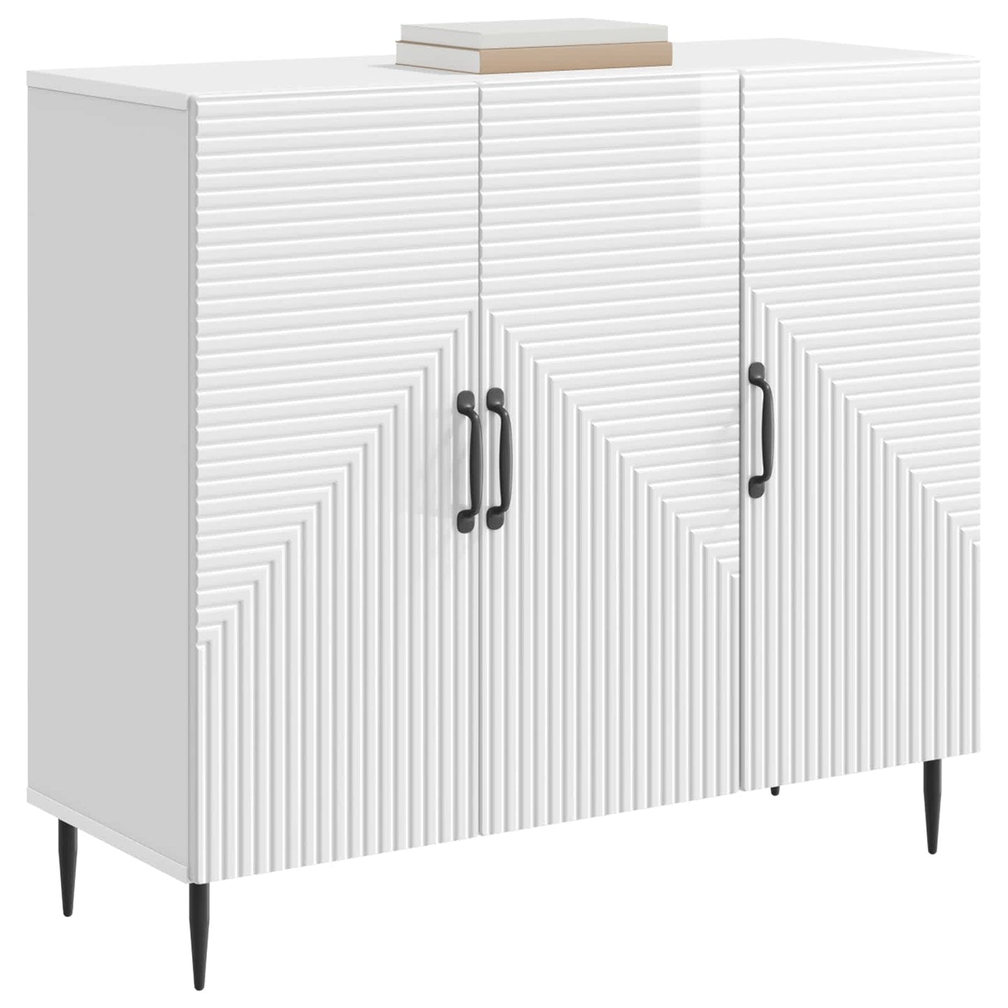 Sideboard Vit högglans 89 x 34,5 x 80 cm Konstruerat trä