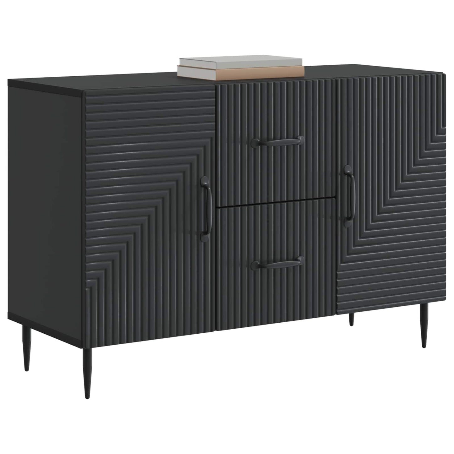 Sideboard med låda Svart 89 x 34,5 x 60 cm Konstruerat trä