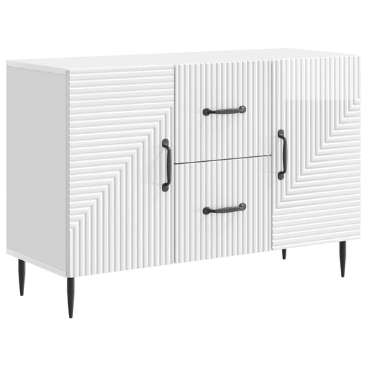 Sideboard Vit högglans 89 x 34,5 x 60 cm Konstruerat trä