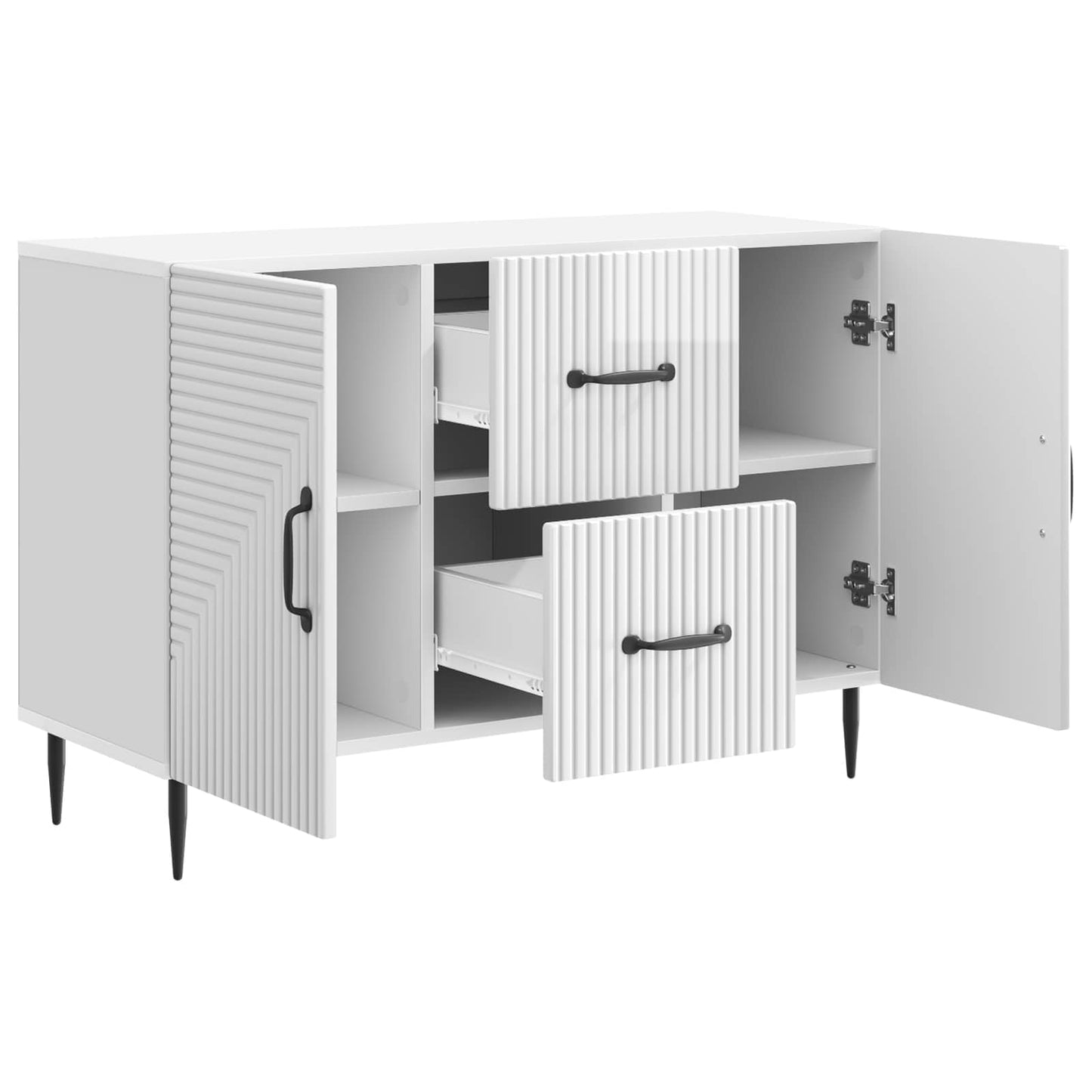 Sideboard Vit högglans 89 x 34,5 x 60 cm Konstruerat trä