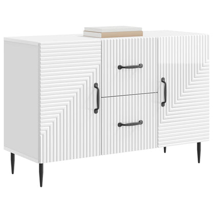Sideboard Vit högglans 89 x 34,5 x 60 cm Konstruerat trä