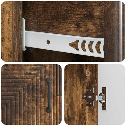 Sideboard med låda Rökt ek 89 x 34,5 x 60 cm Konstruerat trä