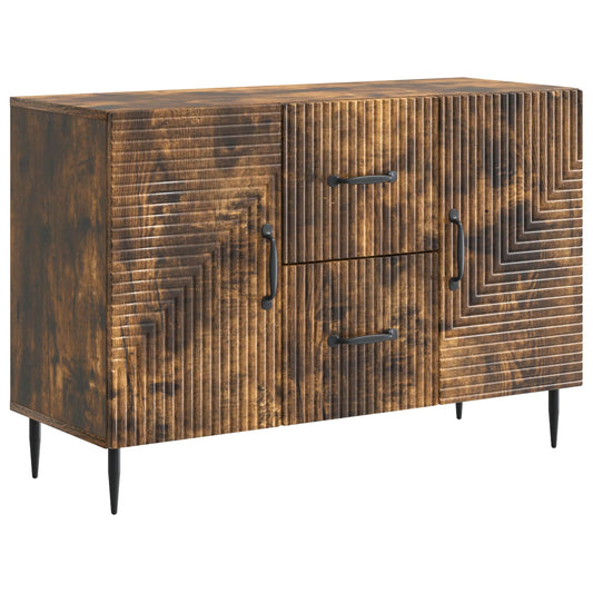 Sideboard med låda Rökt ek 89 x 34,5 x 60 cm Konstruerat trä