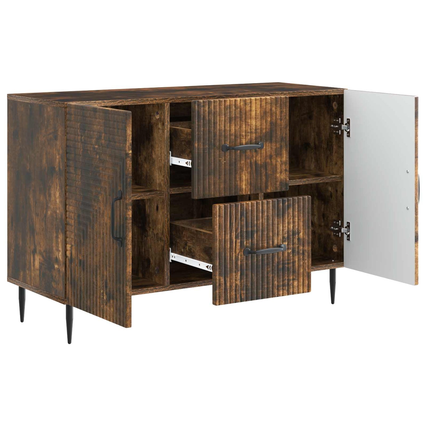 Sideboard med låda Rökt ek 89 x 34,5 x 60 cm Konstruerat trä