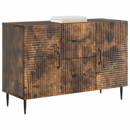Sideboard med låda Rökt ek 89 x 34,5 x 60 cm Konstruerat trä
