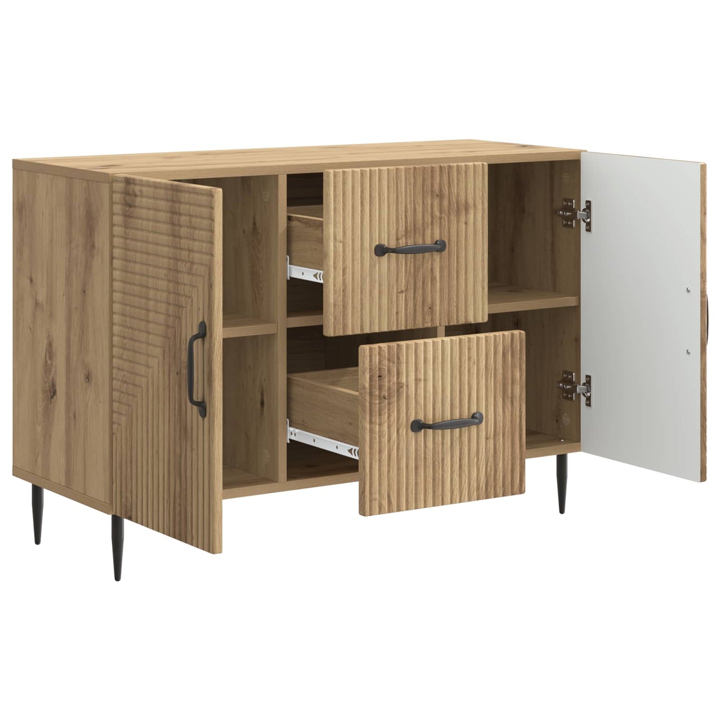 Sideboard med låda Artisan-ek 89 x 34,5 x 60 cm Konstruerat trä