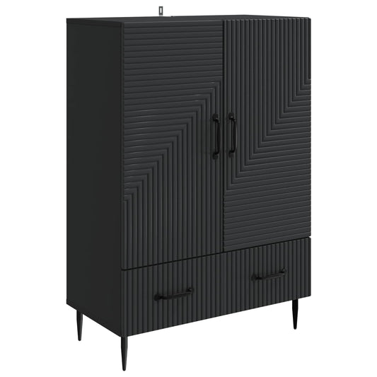 Sideboard med låda Svart 66 x 34,5 x 95 cm Konstruerat trä