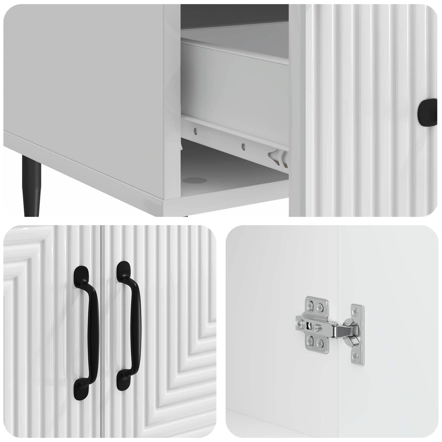 Sideboard Vit högglans 66 x 34,5 x 95 cm Konstruerat trä