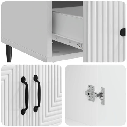 Sideboard Vit högglans 66 x 34,5 x 95 cm Konstruerat trä