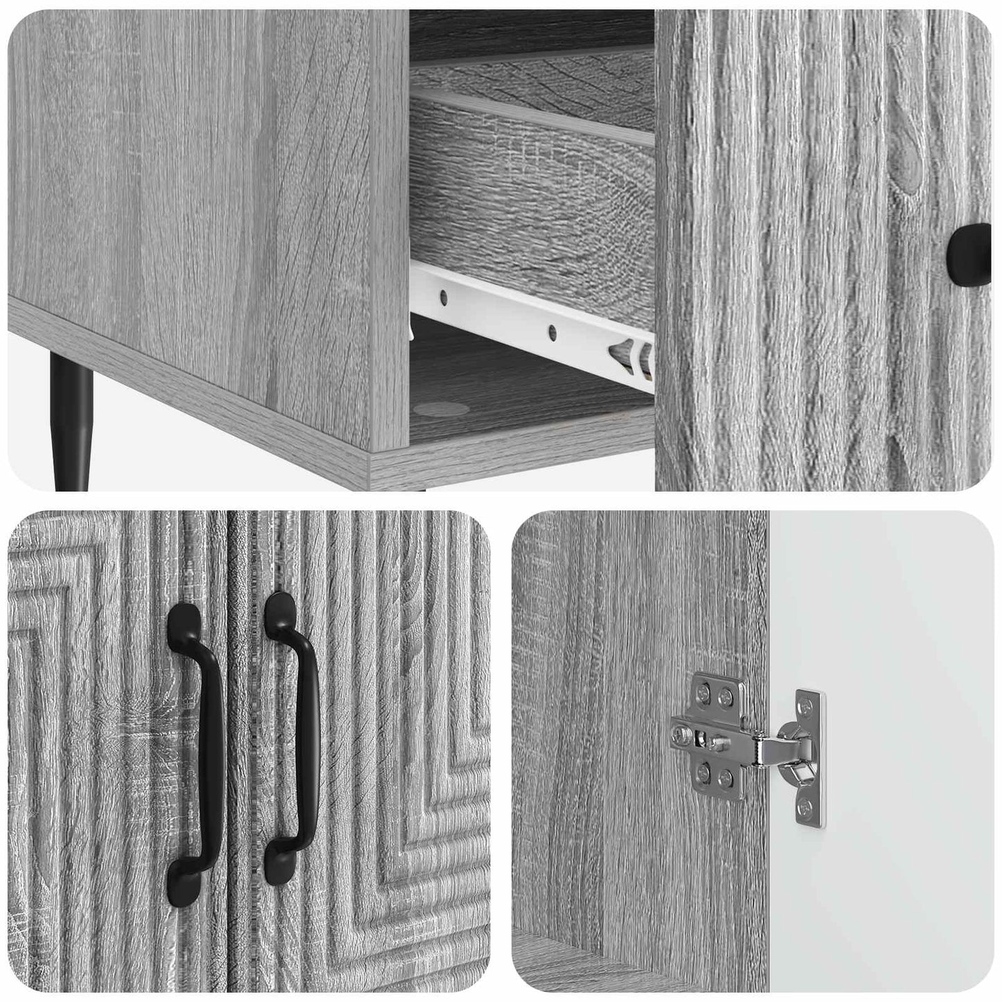 Sideboard Grå sonoma-ek 66 x 34,5 x 95 cm Konstruerat trä