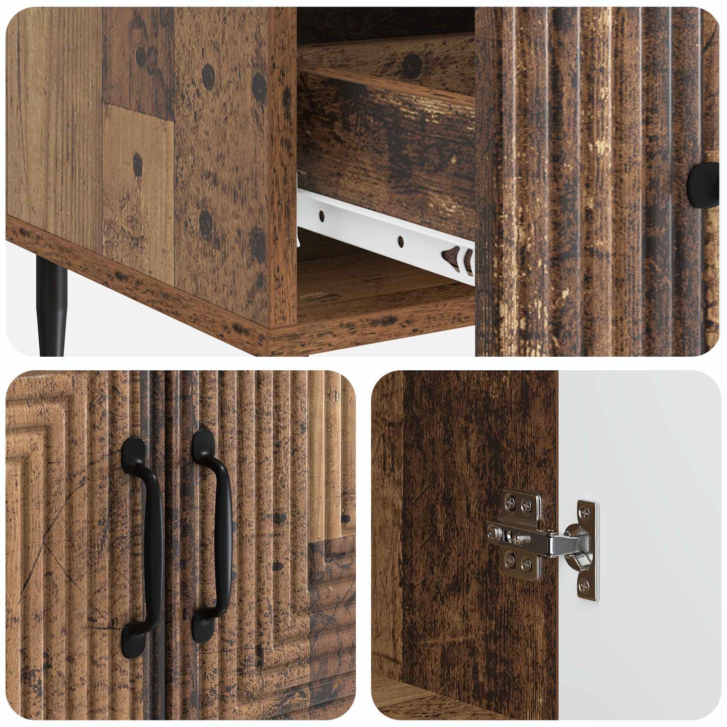 Sideboard Gammalt trä 66 x 34,5 x 95 cm Konstruerat trä