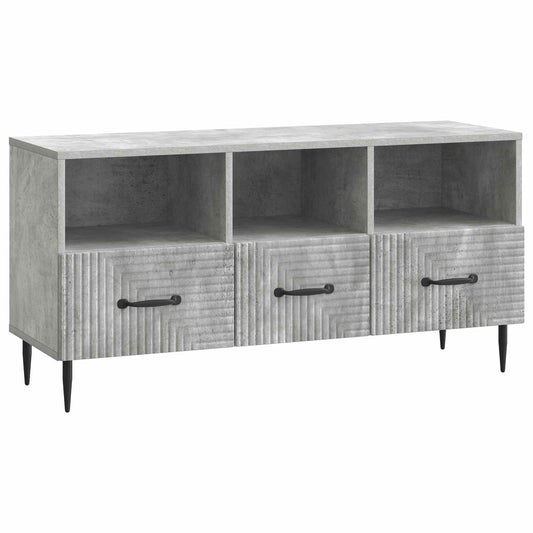 TV-skåp med låda Betonggrå 102 x 34,5 x 50 cm Konstruerat trä