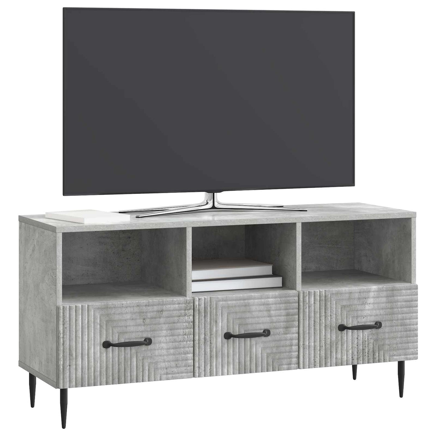 TV-skåp med låda Betonggrå 102 x 34,5 x 50 cm Konstruerat trä