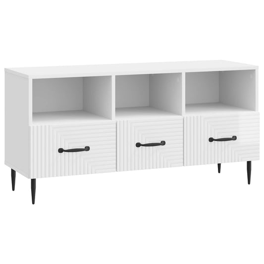 TV-skåp Vit högglans 102 x 34,5 x 50 cm Konstruerat trä