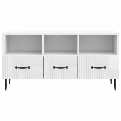 TV-skåp Vit högglans 102 x 34,5 x 50 cm Konstruerat trä