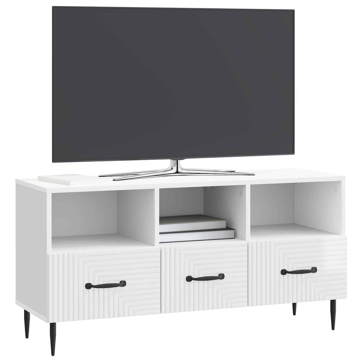 TV-skåp Vit högglans 102 x 34,5 x 50 cm Konstruerat trä