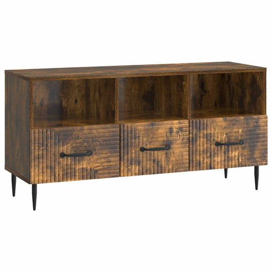 TV-skåp med låda Rökt ek 102 x 34,5 x 50 cm Konstruerat trä