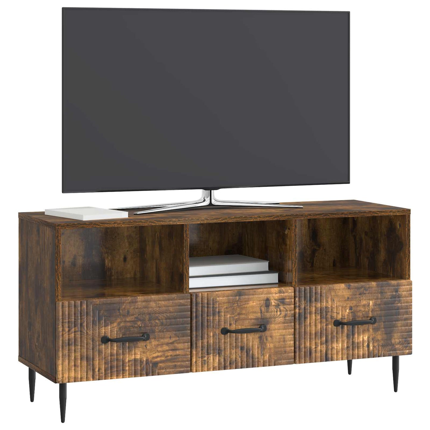 TV-skåp med låda Rökt ek 102 x 34,5 x 50 cm Konstruerat trä