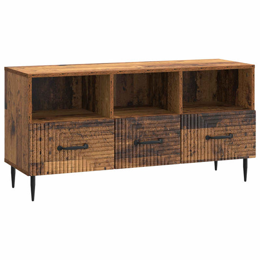 TV-skåp med låda Gammalt trä 102 x 34,5 x 50 cm Konstruerat trä