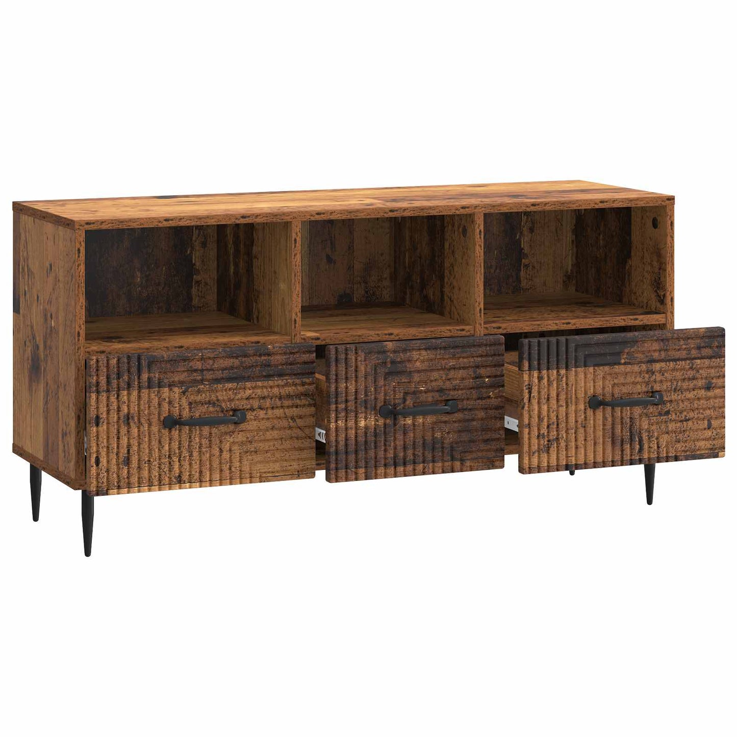 TV-skåp med låda Gammalt trä 102 x 34,5 x 50 cm Konstruerat trä