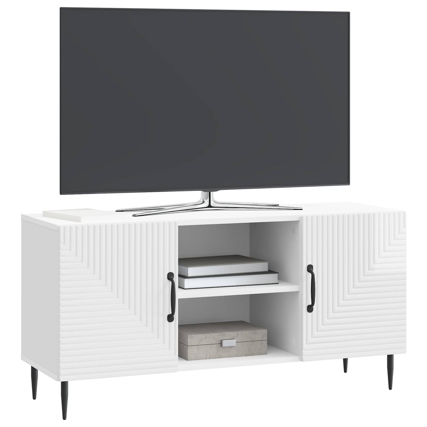 TV-skåp Vit högglans 102 x 34,5 x 50 cm Konstruerat trä