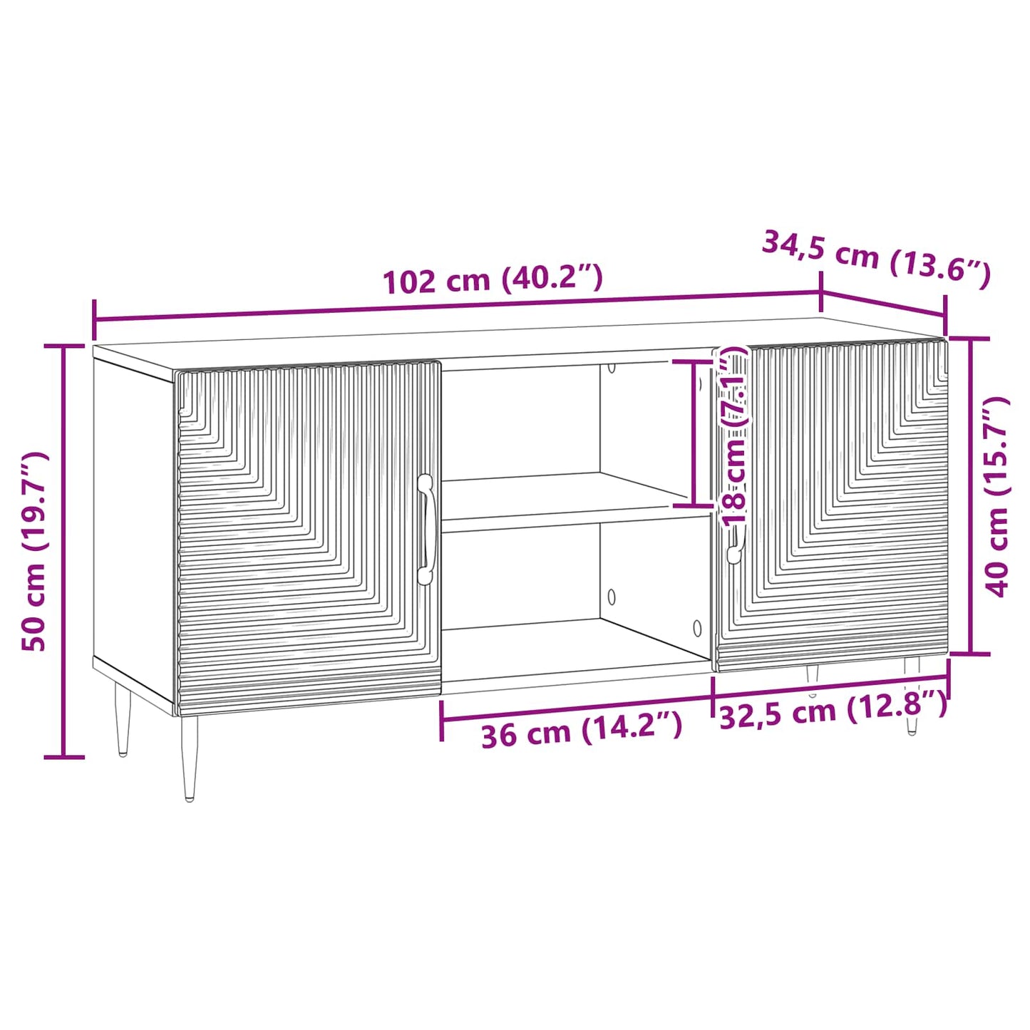 TV-skåp Vit högglans 102 x 34,5 x 50 cm Konstruerat trä