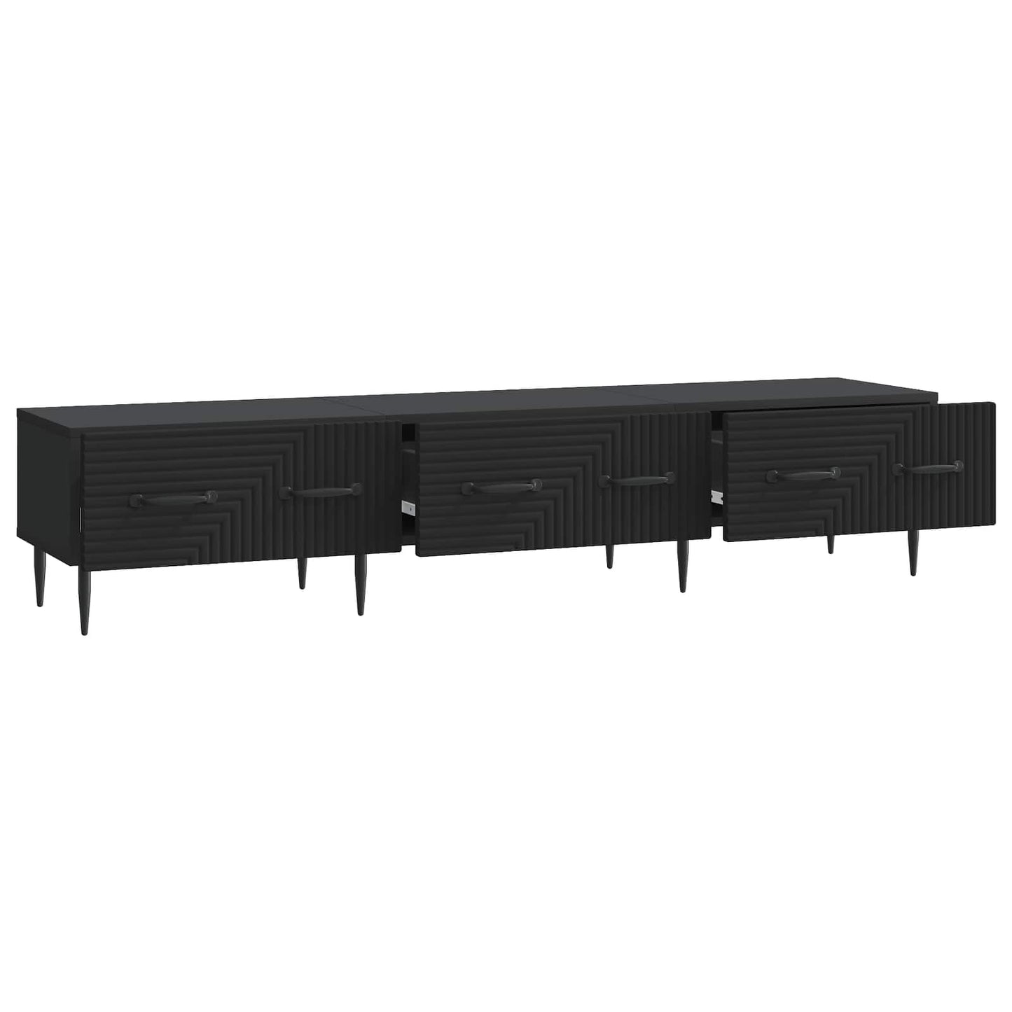 TV-skåp med låda Svart 147 x 34,5 x 30 cm Konstruerat trä