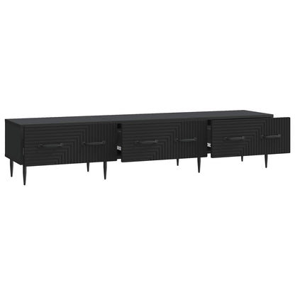 TV-skåp med låda Svart 147 x 34,5 x 30 cm Konstruerat trä