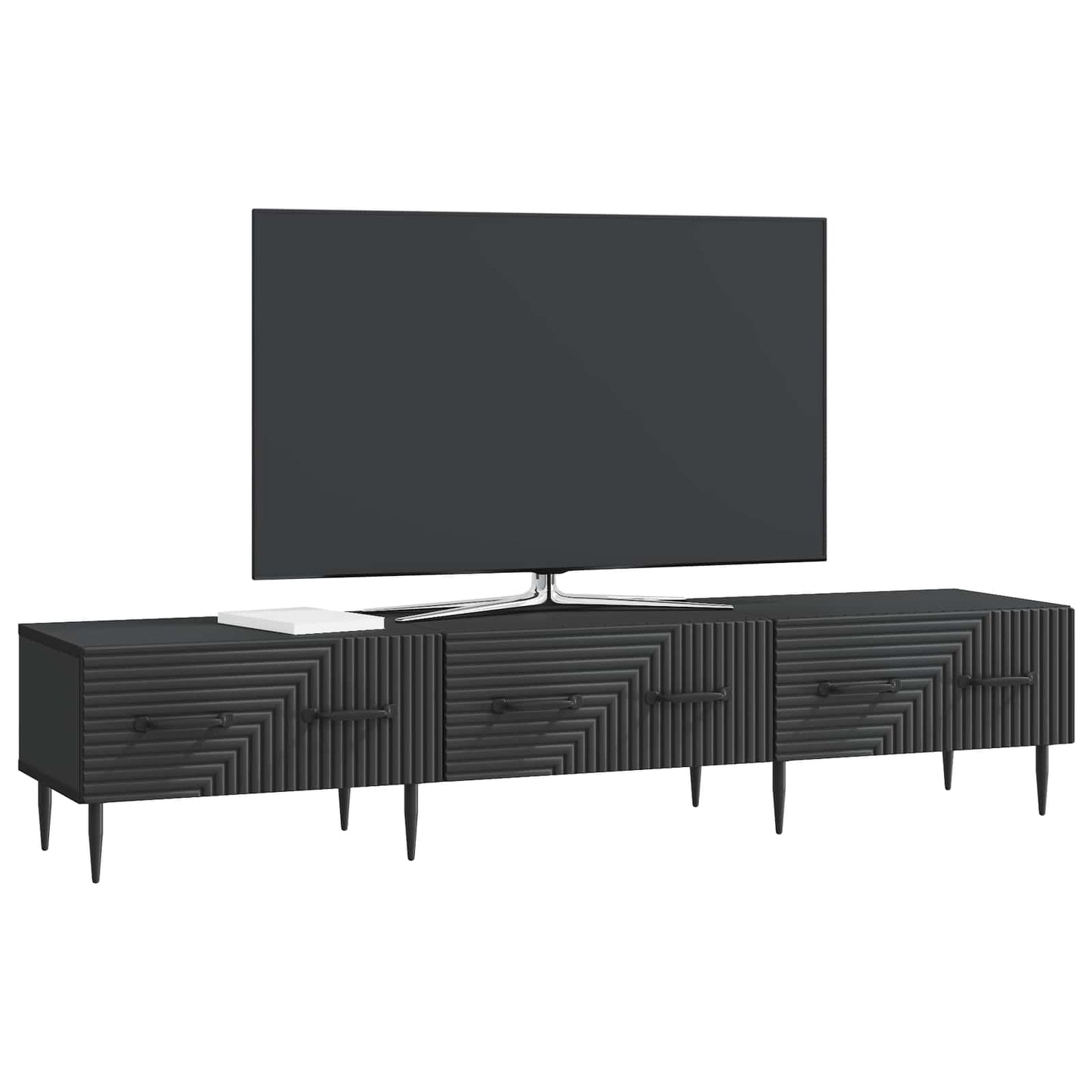 TV-skåp med låda Svart 147 x 34,5 x 30 cm Konstruerat trä
