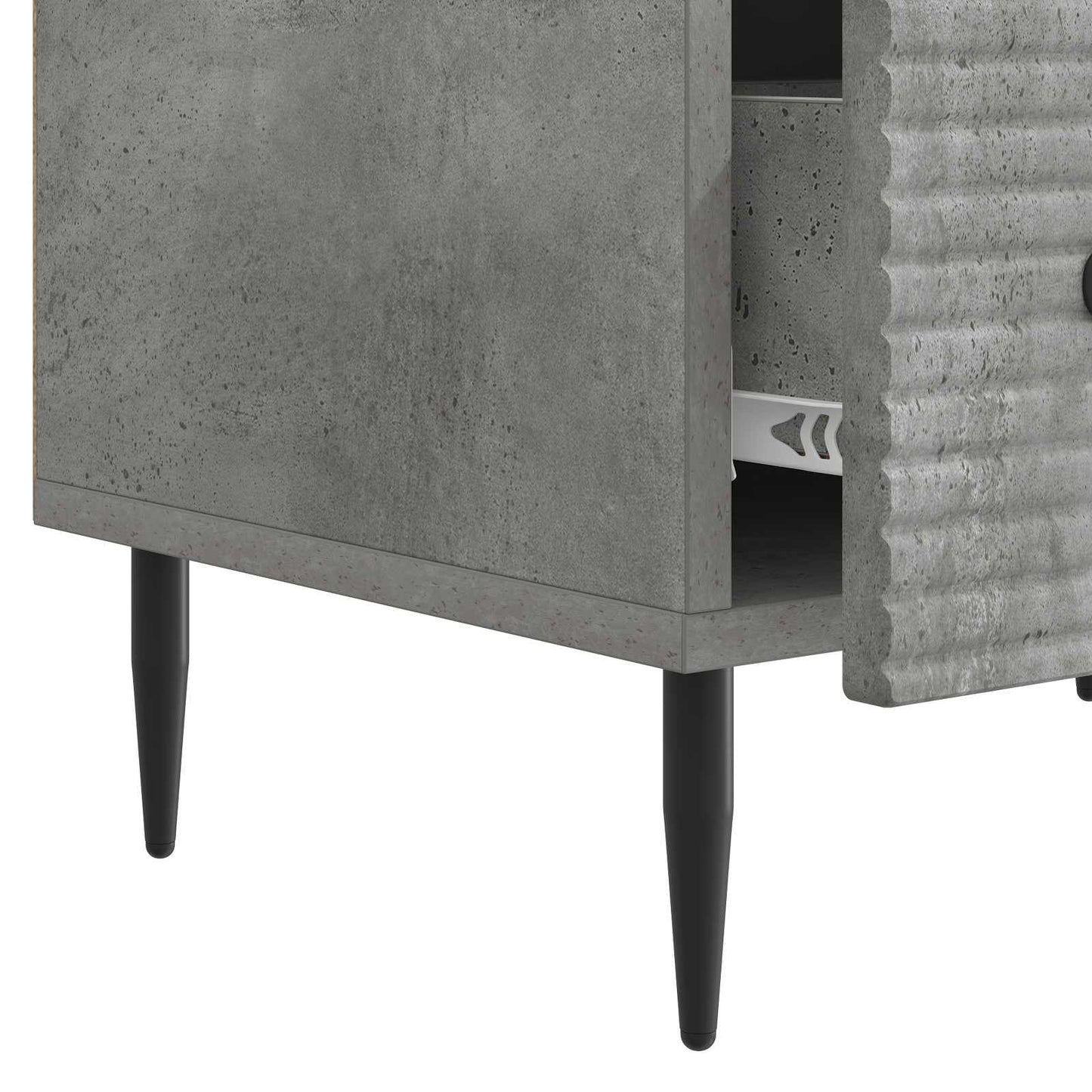 TV-skåp med låda Betonggrå 147 x 34,5 x 30 cm Konstruerat trä