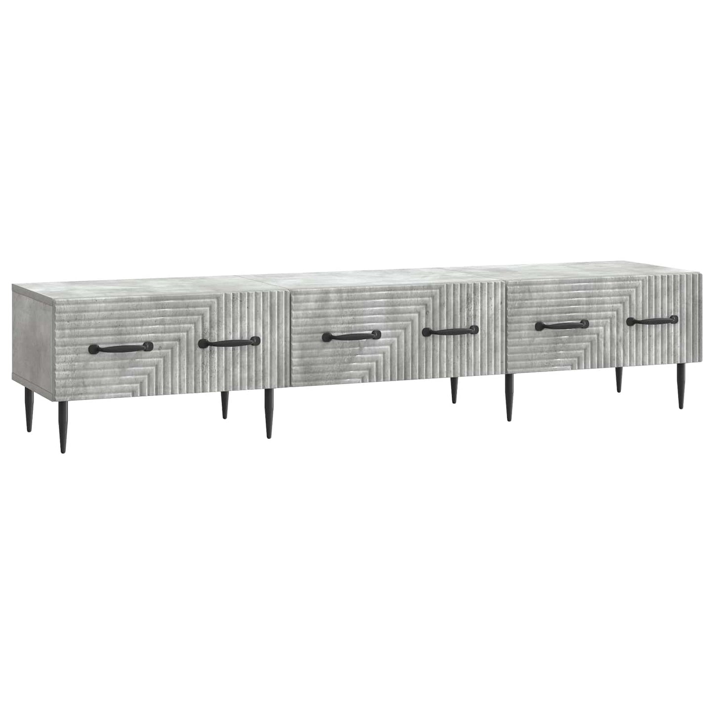 TV-skåp med låda Betonggrå 147 x 34,5 x 30 cm Konstruerat trä