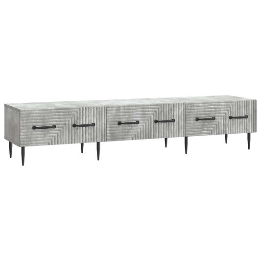 TV-skåp med låda Betonggrå 147 x 34,5 x 30 cm Konstruerat trä