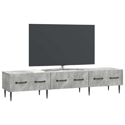 TV-skåp med låda Betonggrå 147 x 34,5 x 30 cm Konstruerat trä