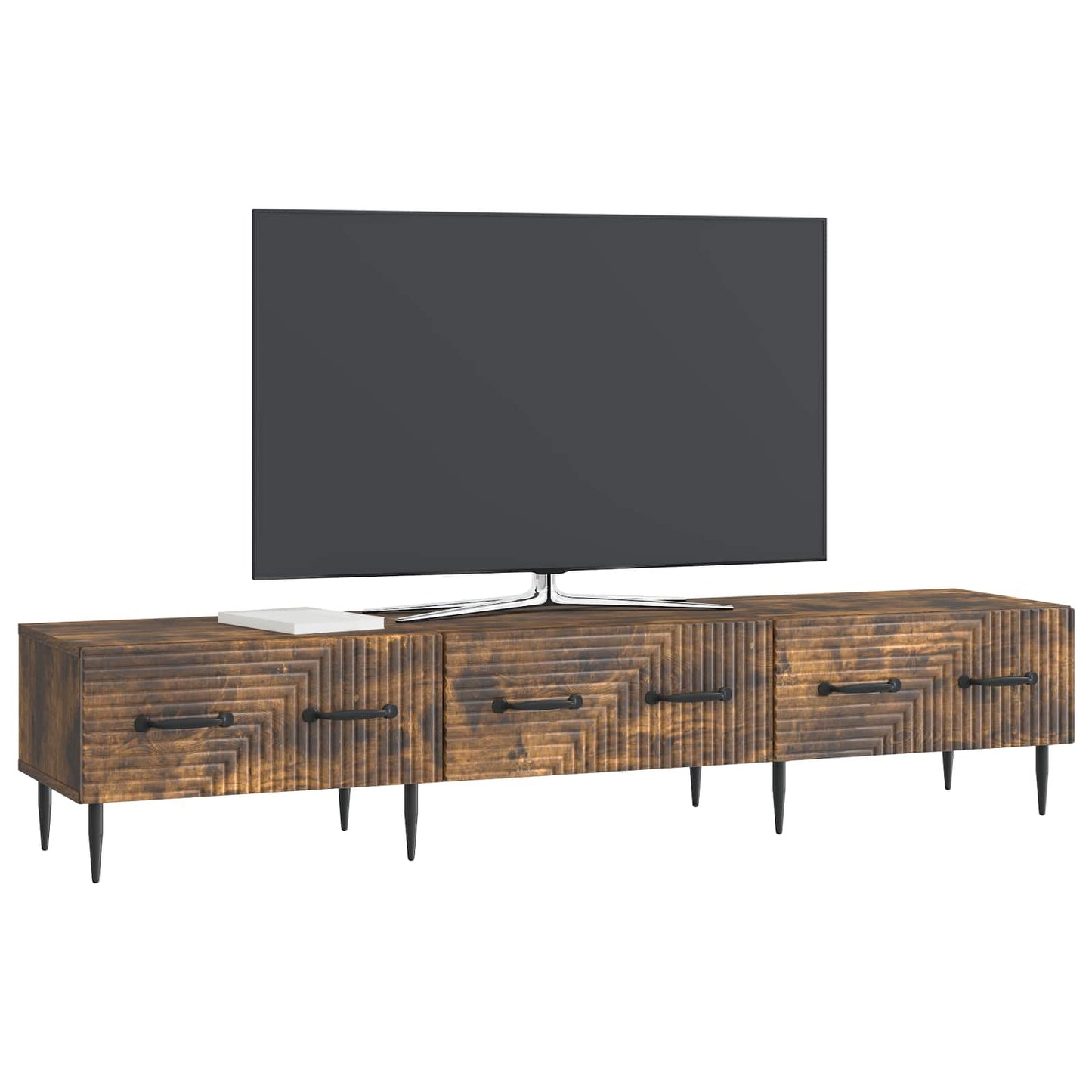 TV-skåp med låda Rökt ek 147 x 34,5 x 30 cm Konstruerat trä